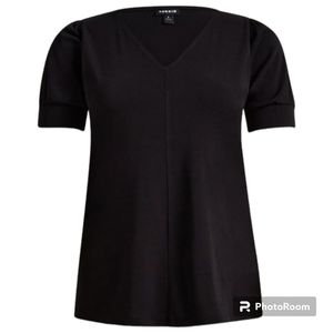 Torrid Studio Crepe V-Neck Puff Sleeve Top